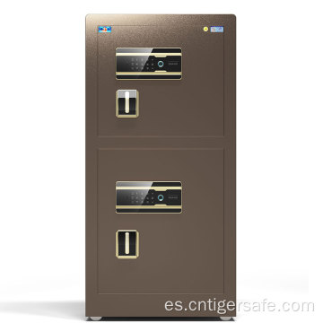 Tiger Safes Brown de 2 puertas de 120 cm de altura con bloqueo de huellas dactilares